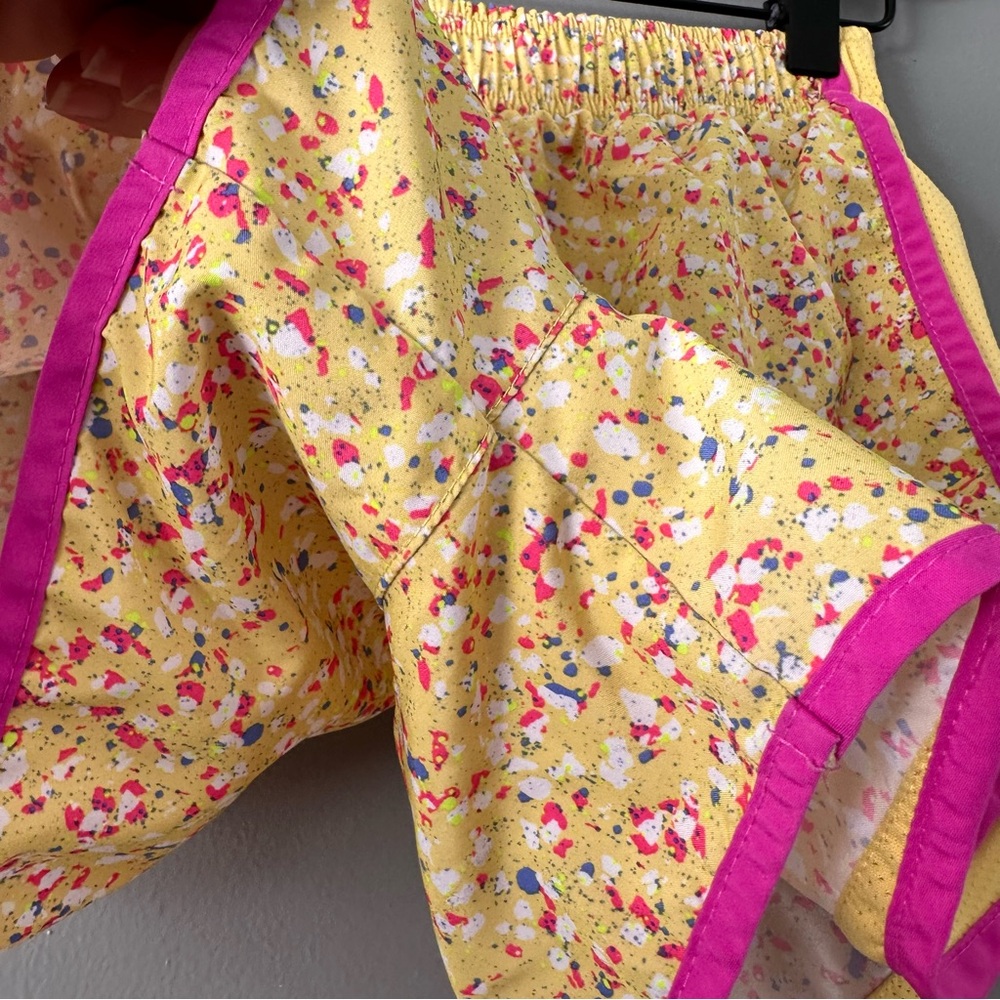 Nike Dri-Fit Lined Athletic Shorts | Yellow + Pink Confetti - Picture 7 of 7